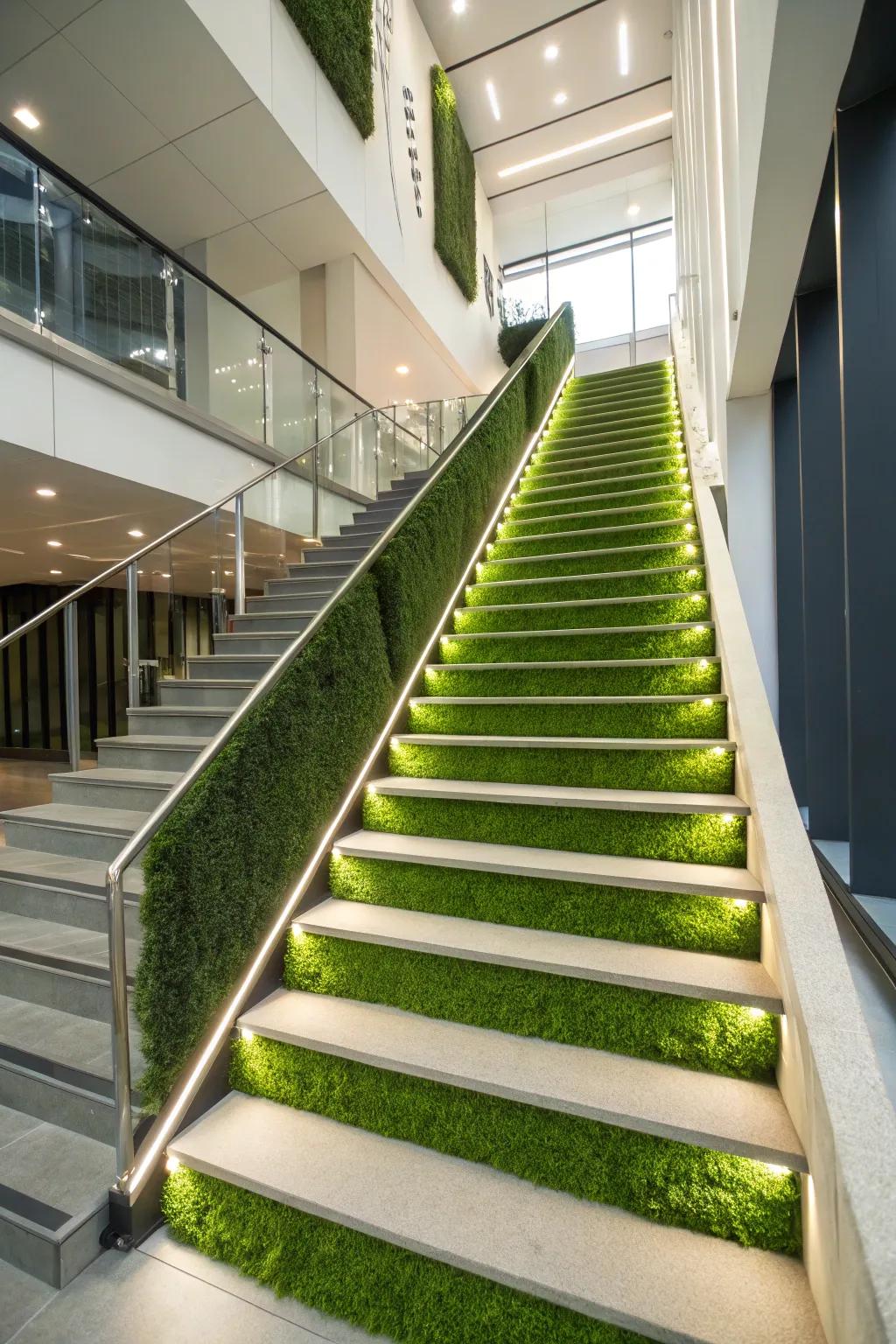 Verdure segments transform a staircase into a current and eye-catching feature.