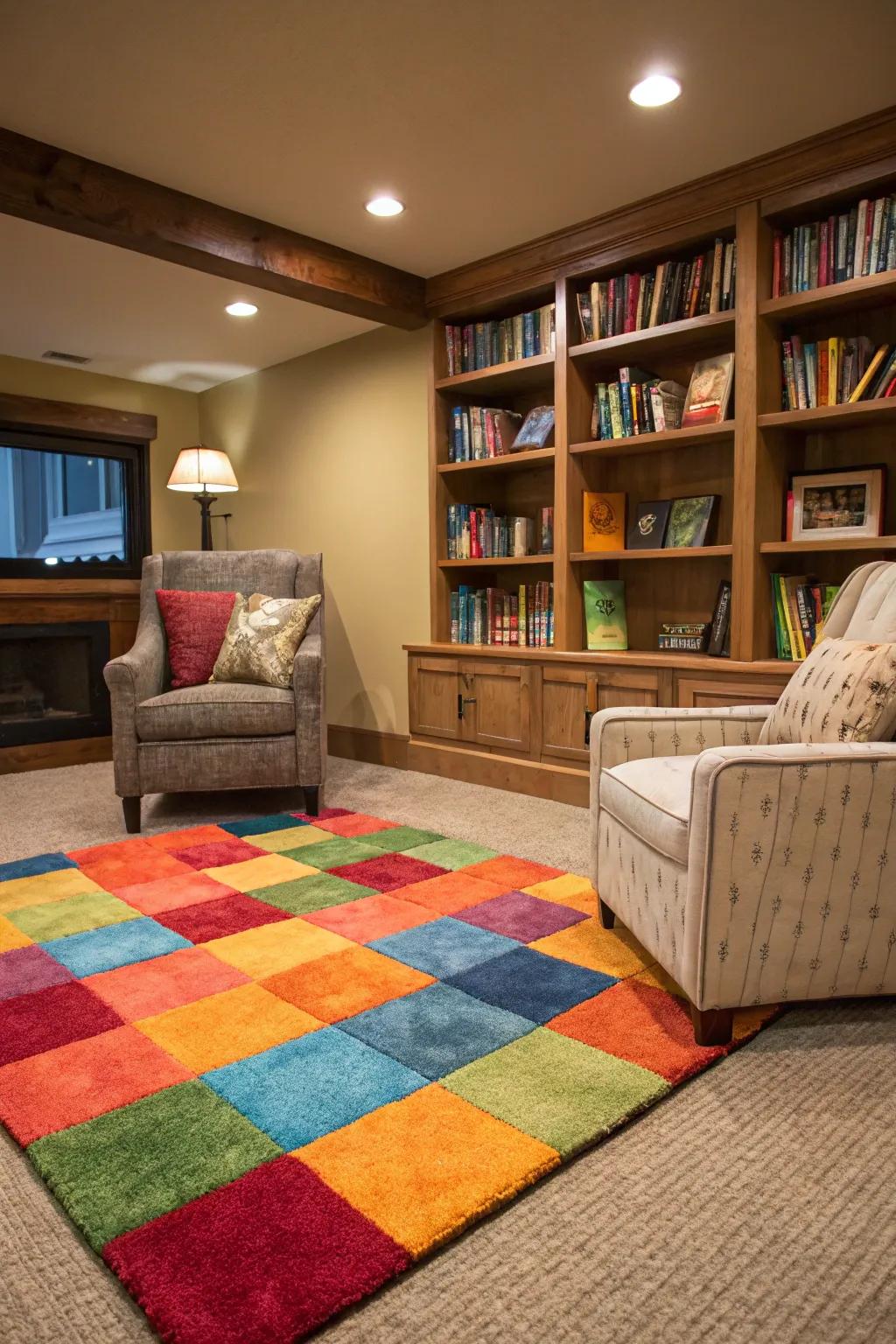 Layering rugs is a great way to define areas in open-plan spaces.