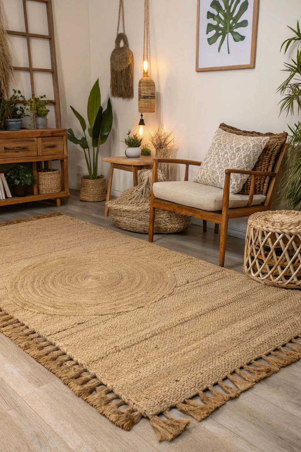 Rugs made from natural materials bring a touch of the outdoors into your space.