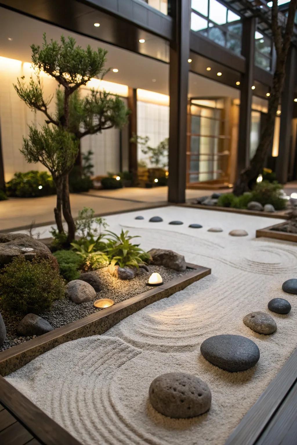 Introduce tranquility to your residence through a Zen garden.
