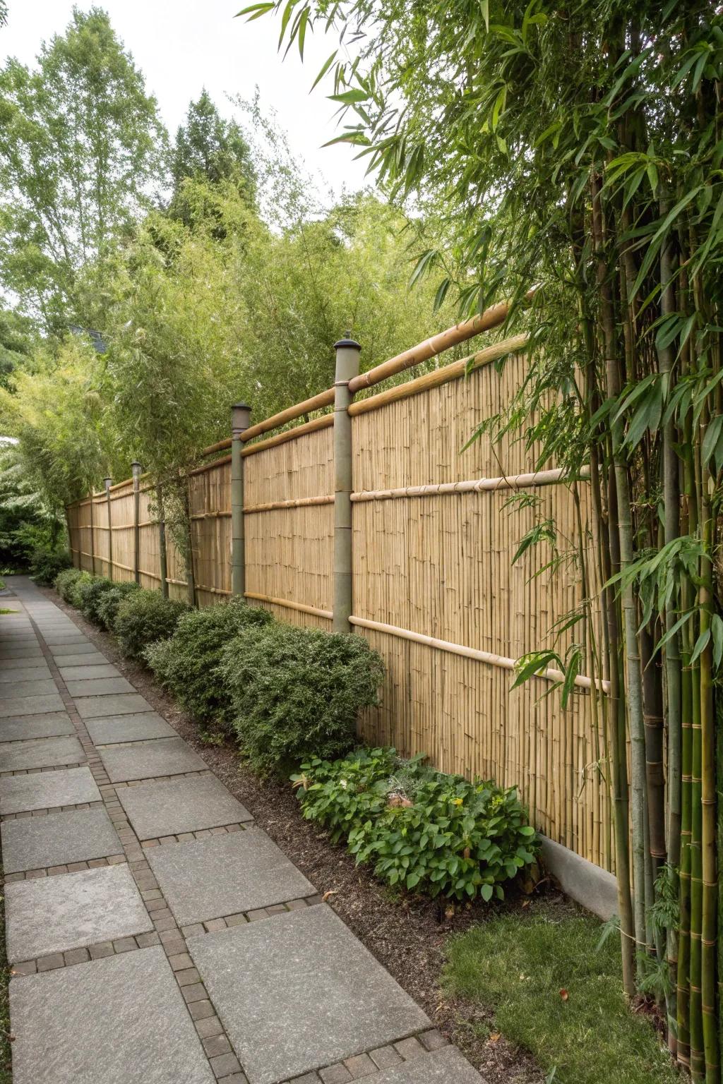 Bamboo screens add privacy with style.
