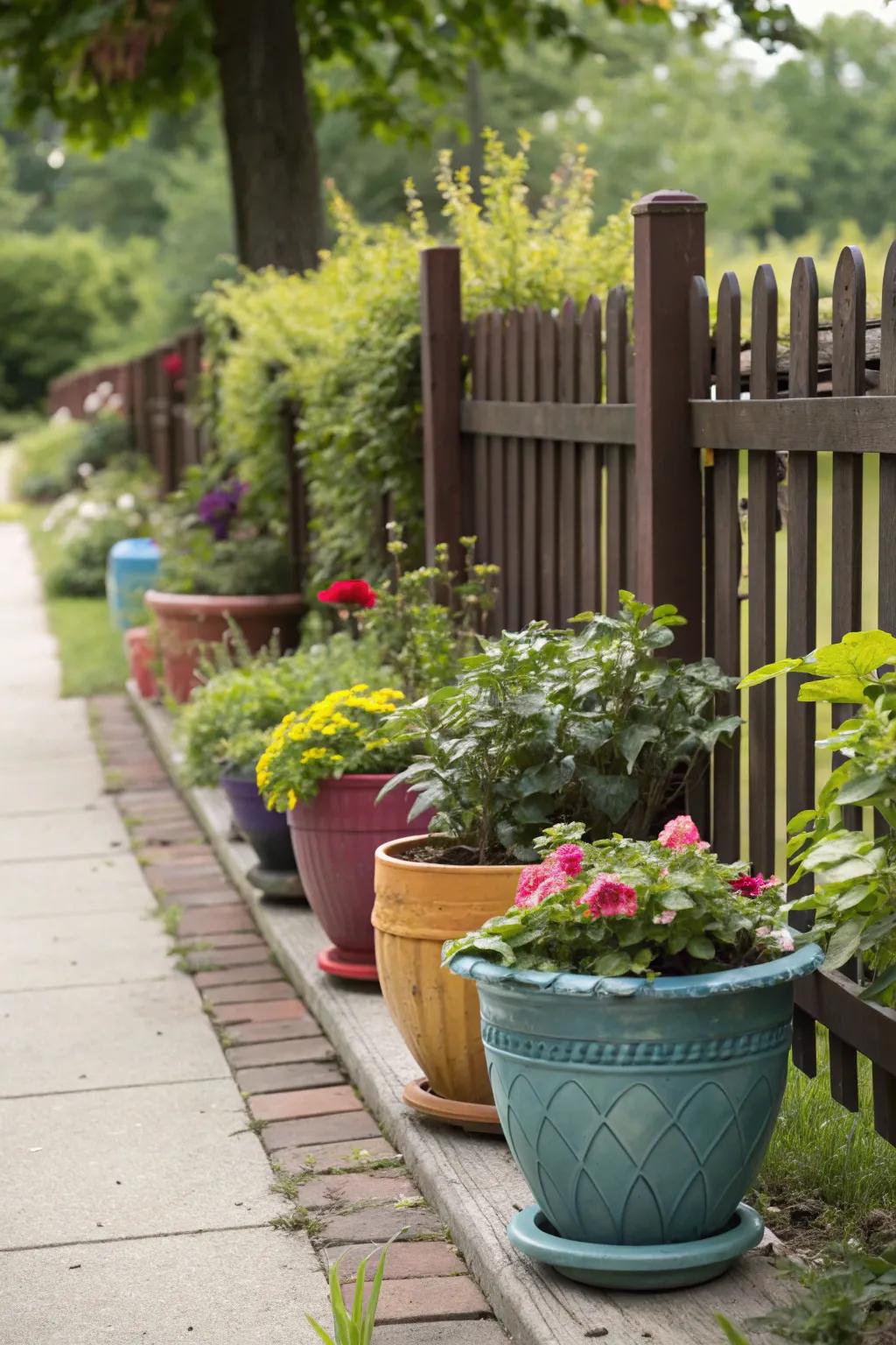Pots add color and style.