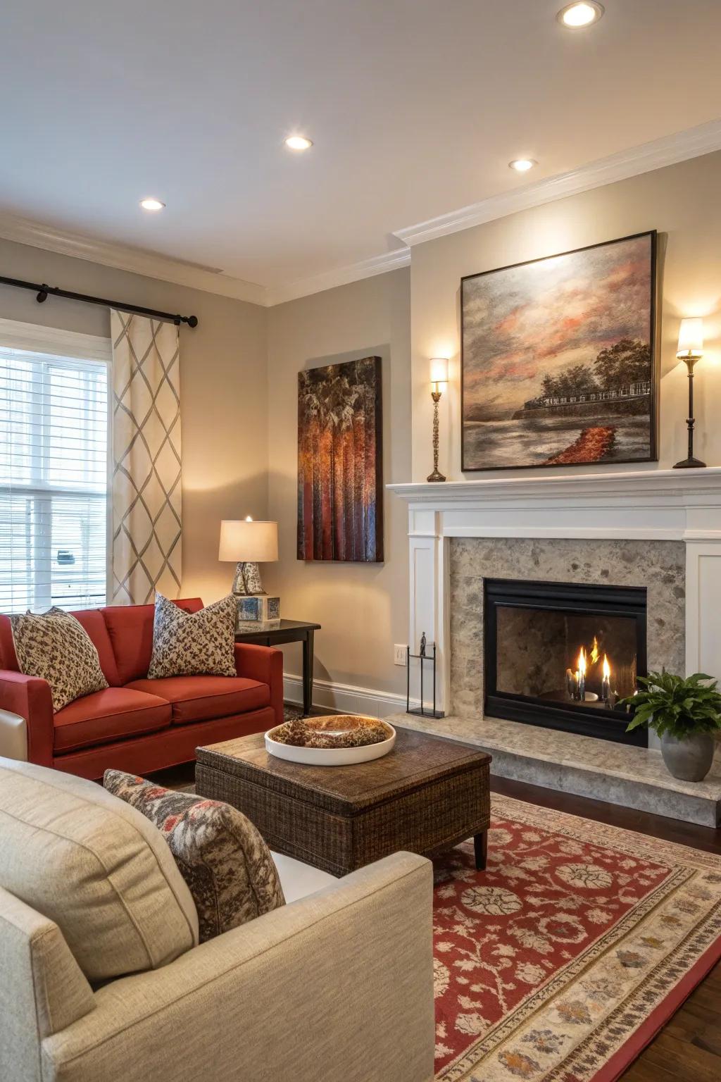 A center point anchors the space and grabs attention.