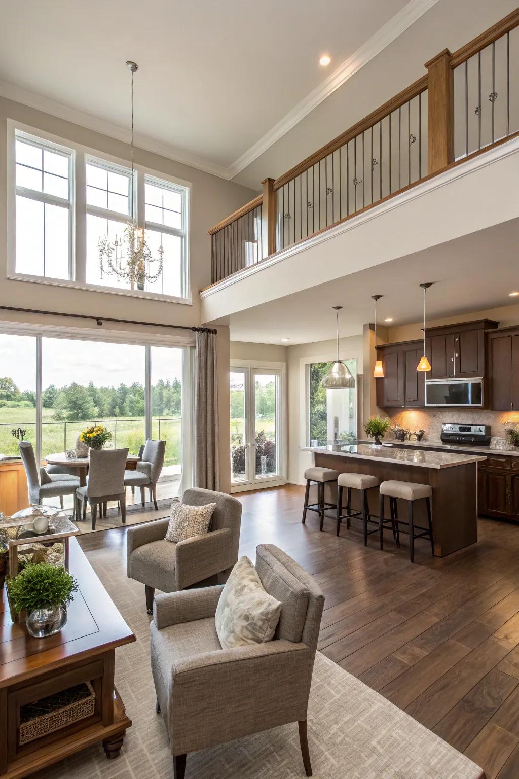 An unrestricted design improves area and flow inside a townhouse.