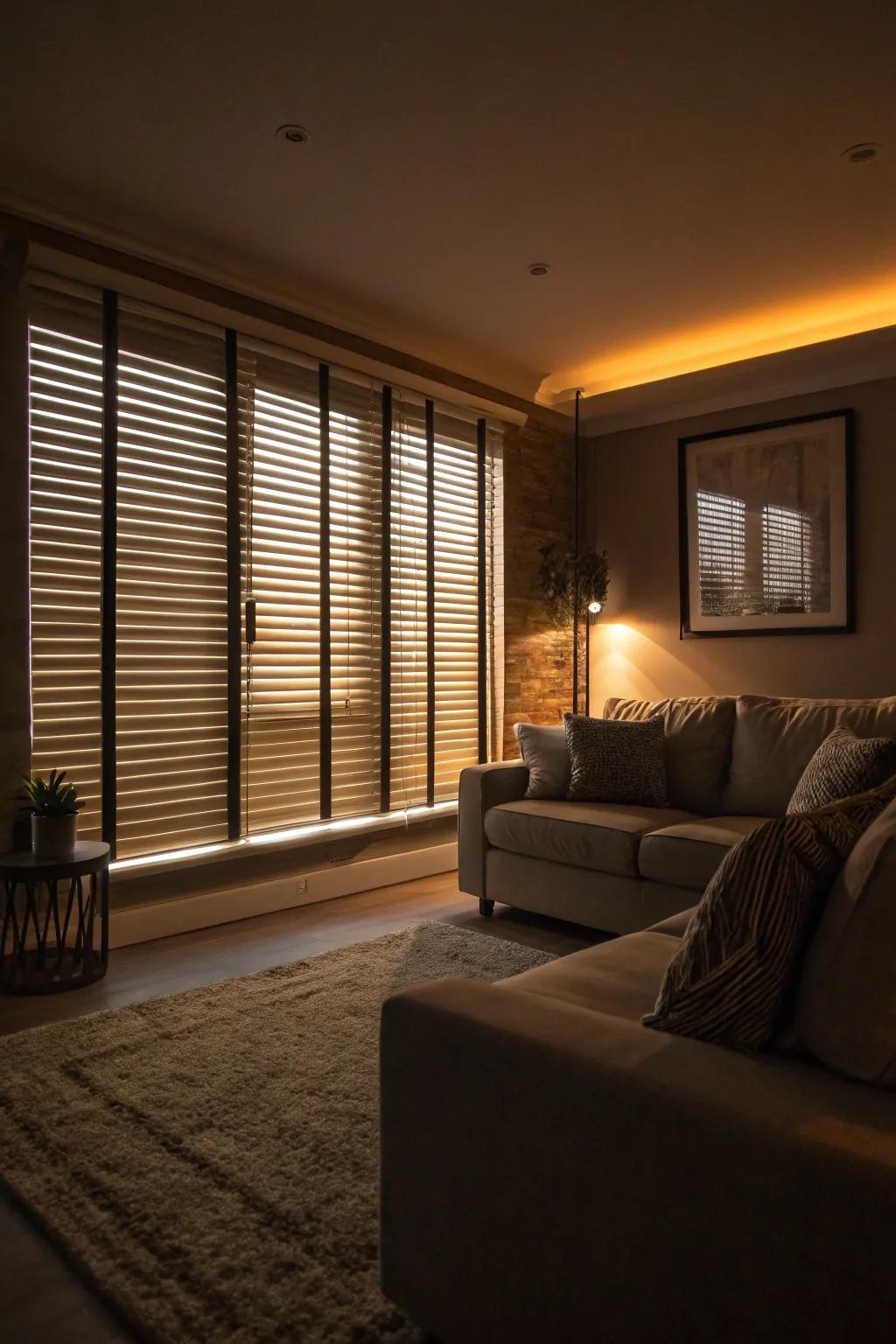 Blackout blinds for the perfect movie night.