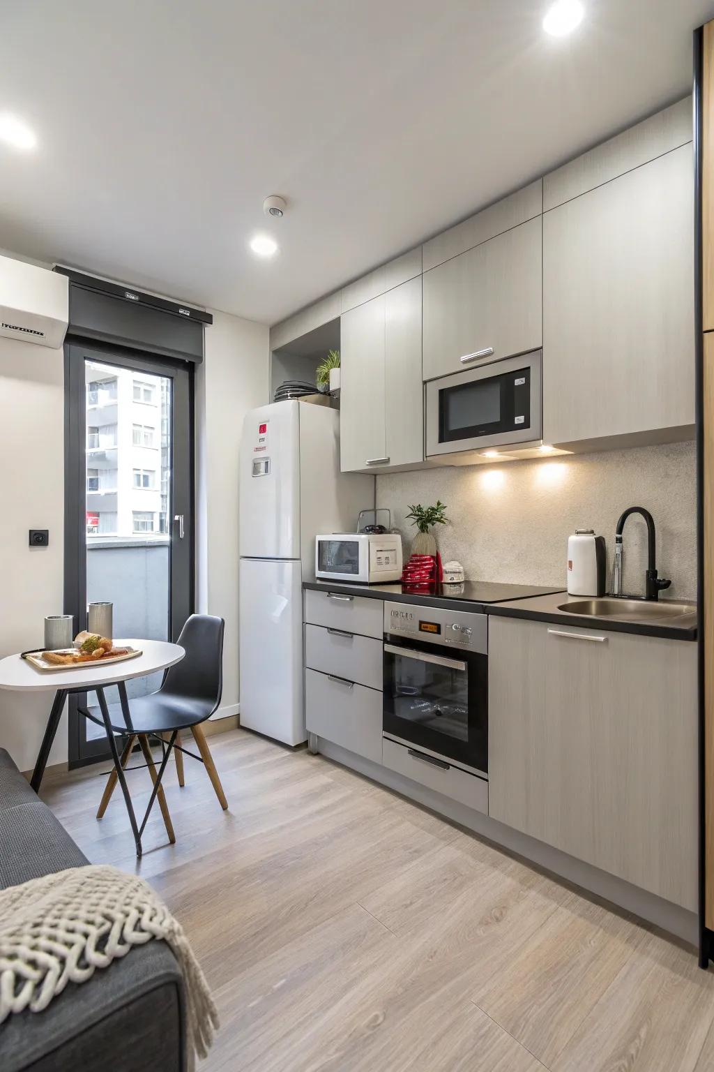 Space-saving appliances enhance functionality.