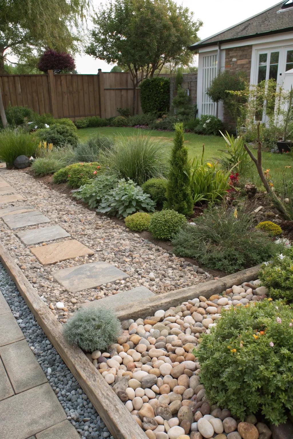 Stones and gravel add decorative texture to any garden.