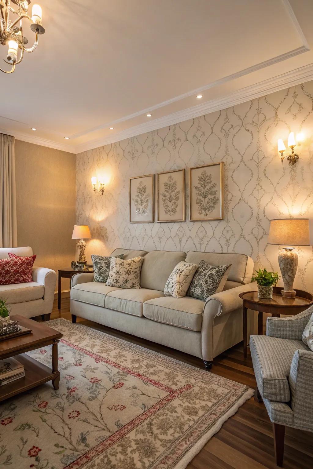 Achieve tranquility with natural and soft shades in your living space.