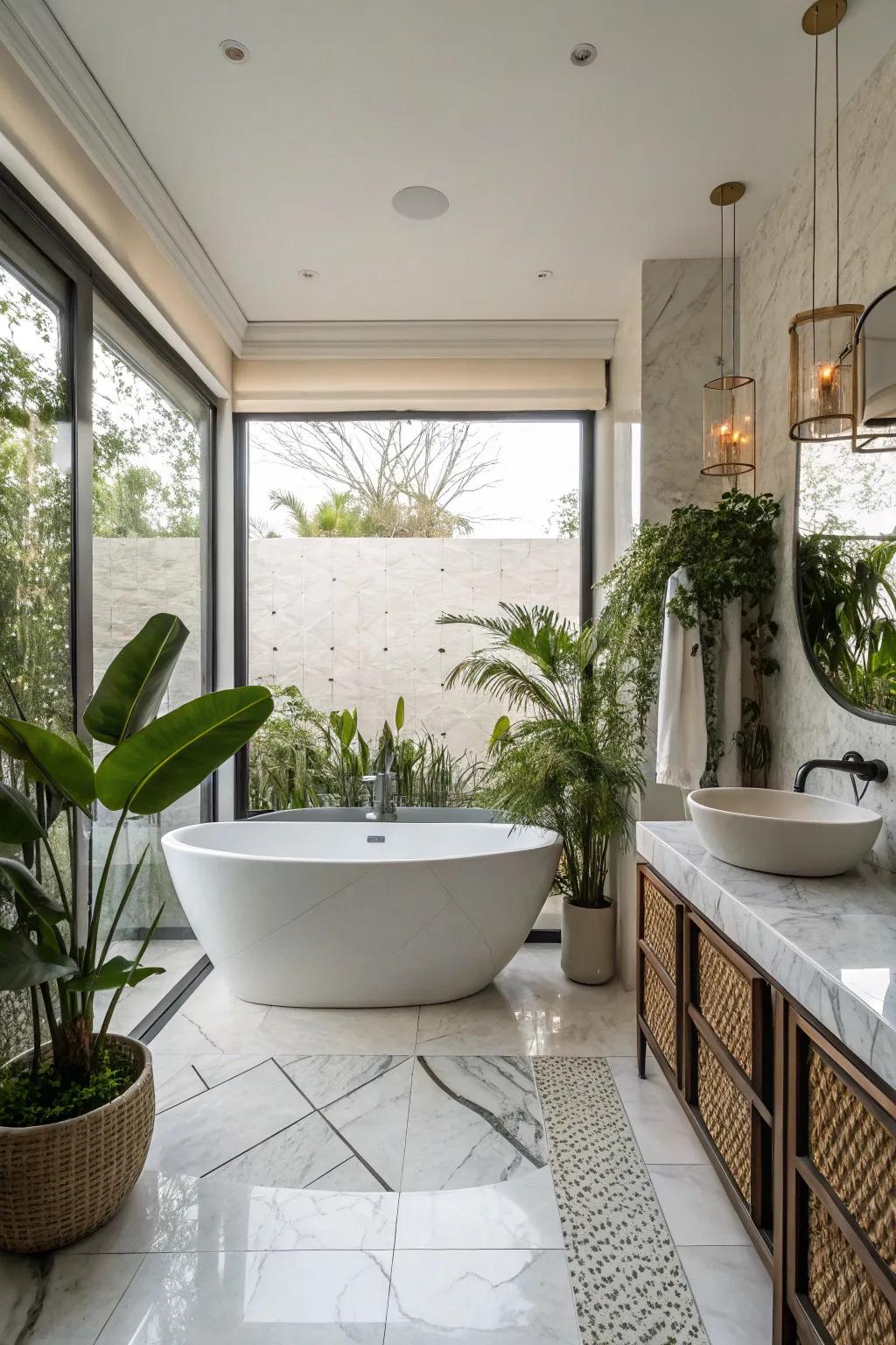 A standalone tub can become a lavish focal point within your bathroom.