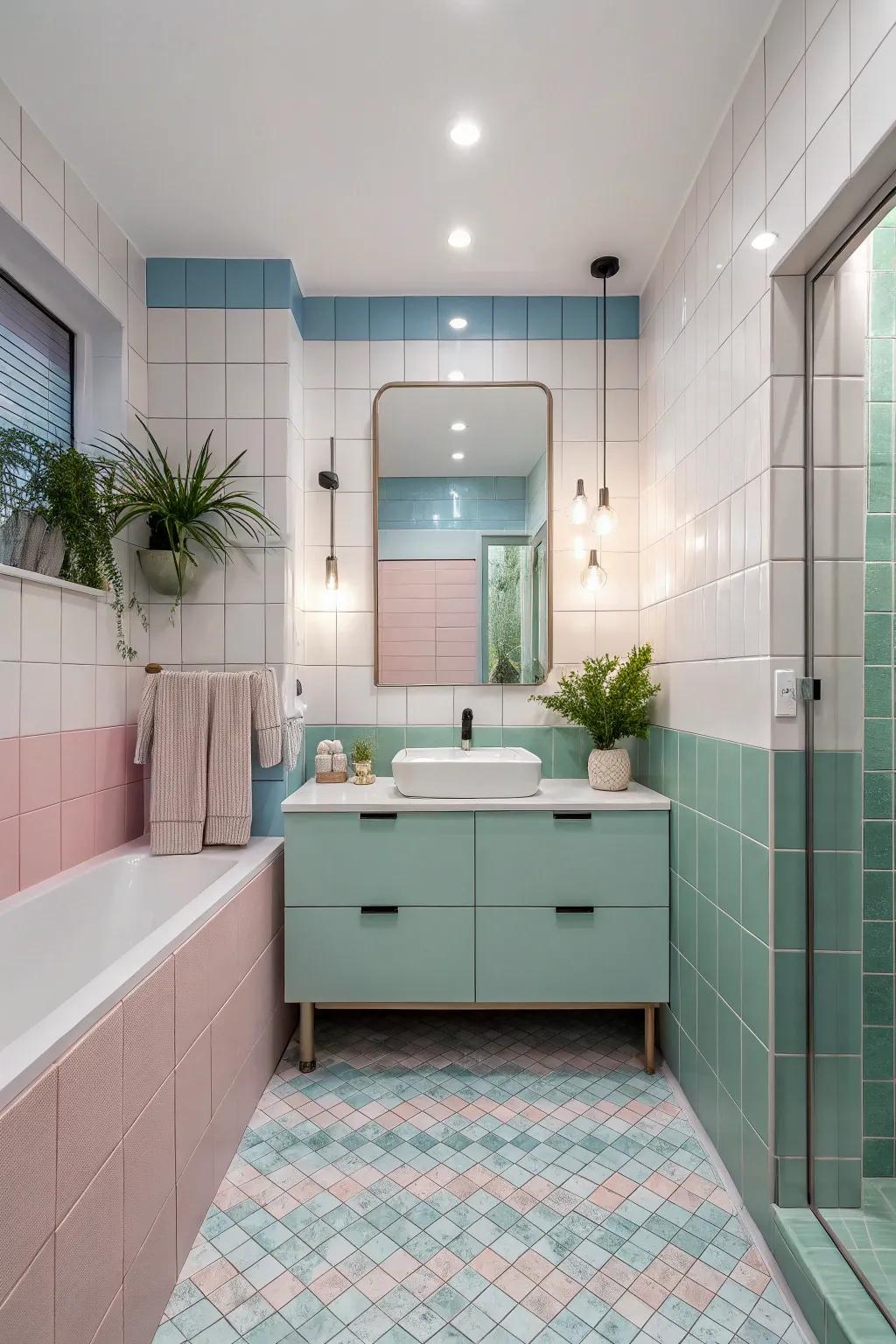 Pastel colors are capable of transforming your bathroom into a serene retreat.