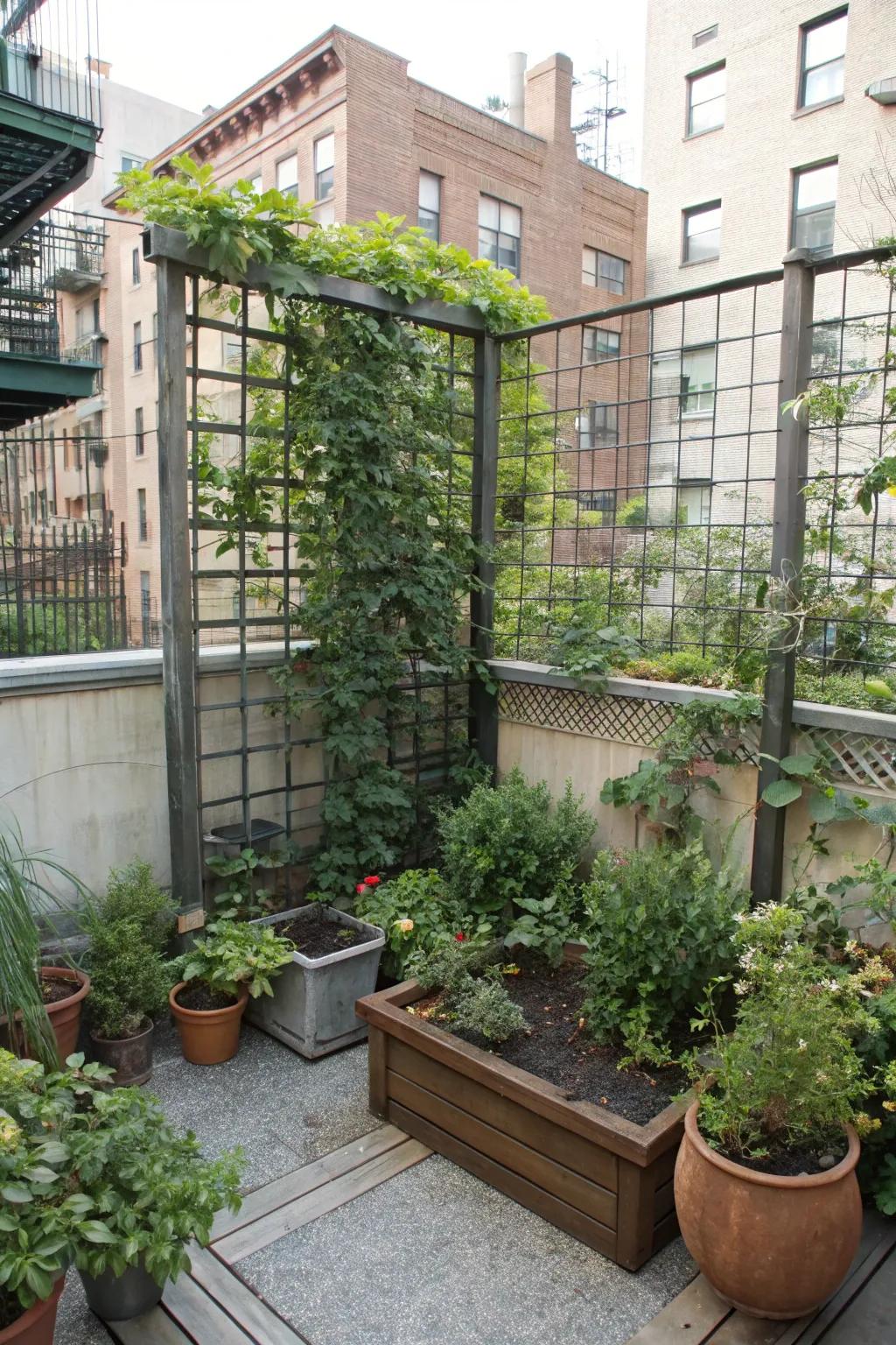 Maximize small space privacy using a clever corner trellis.