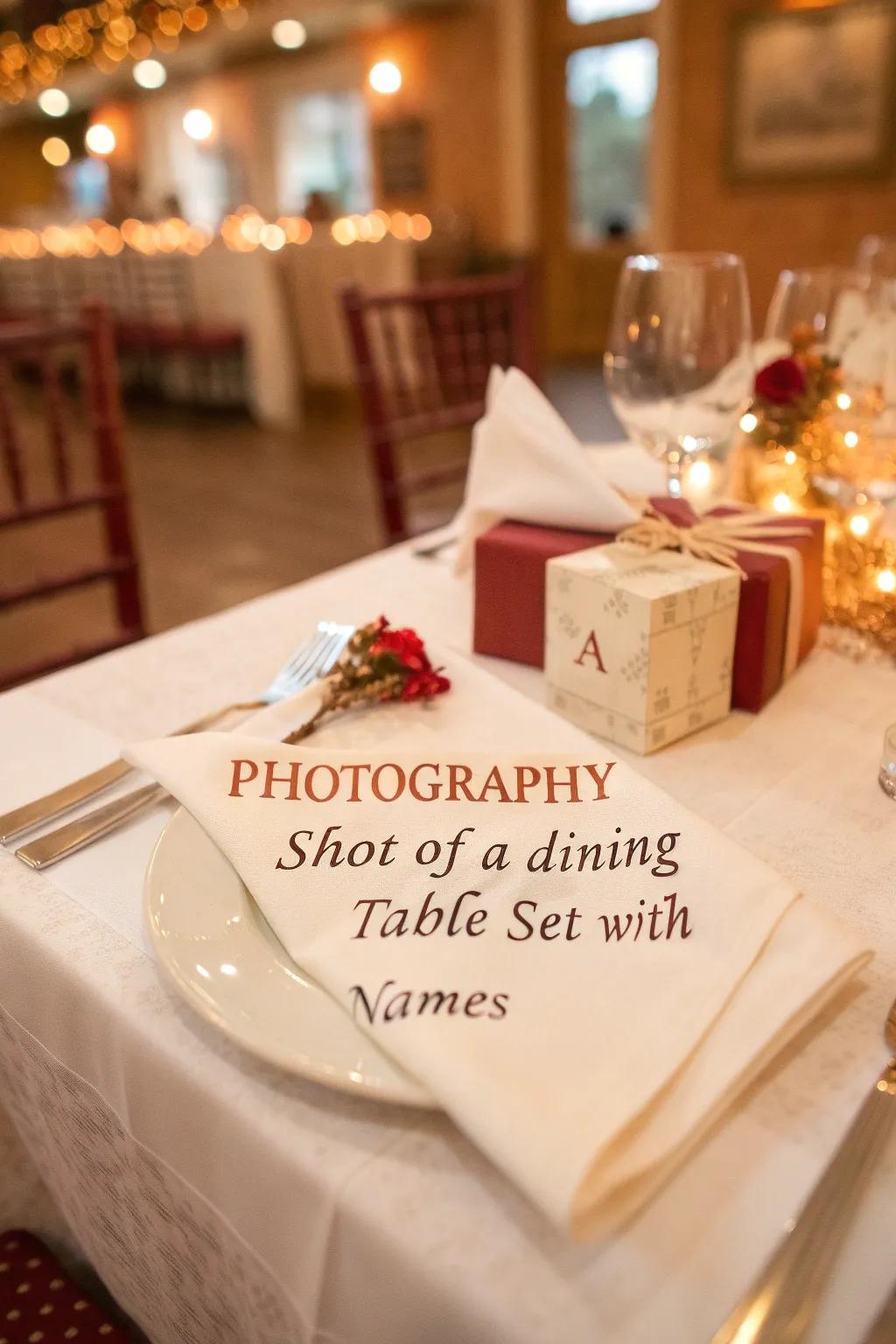 Include a personal element with imaginative place settings.