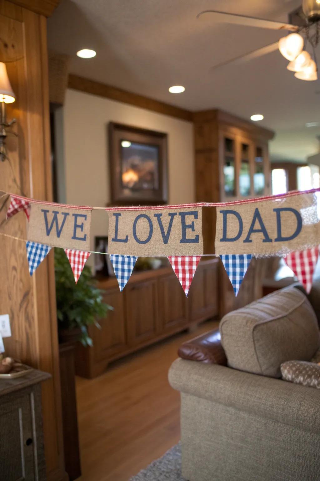 Celebrate using heartfelt banners and cozy designs.