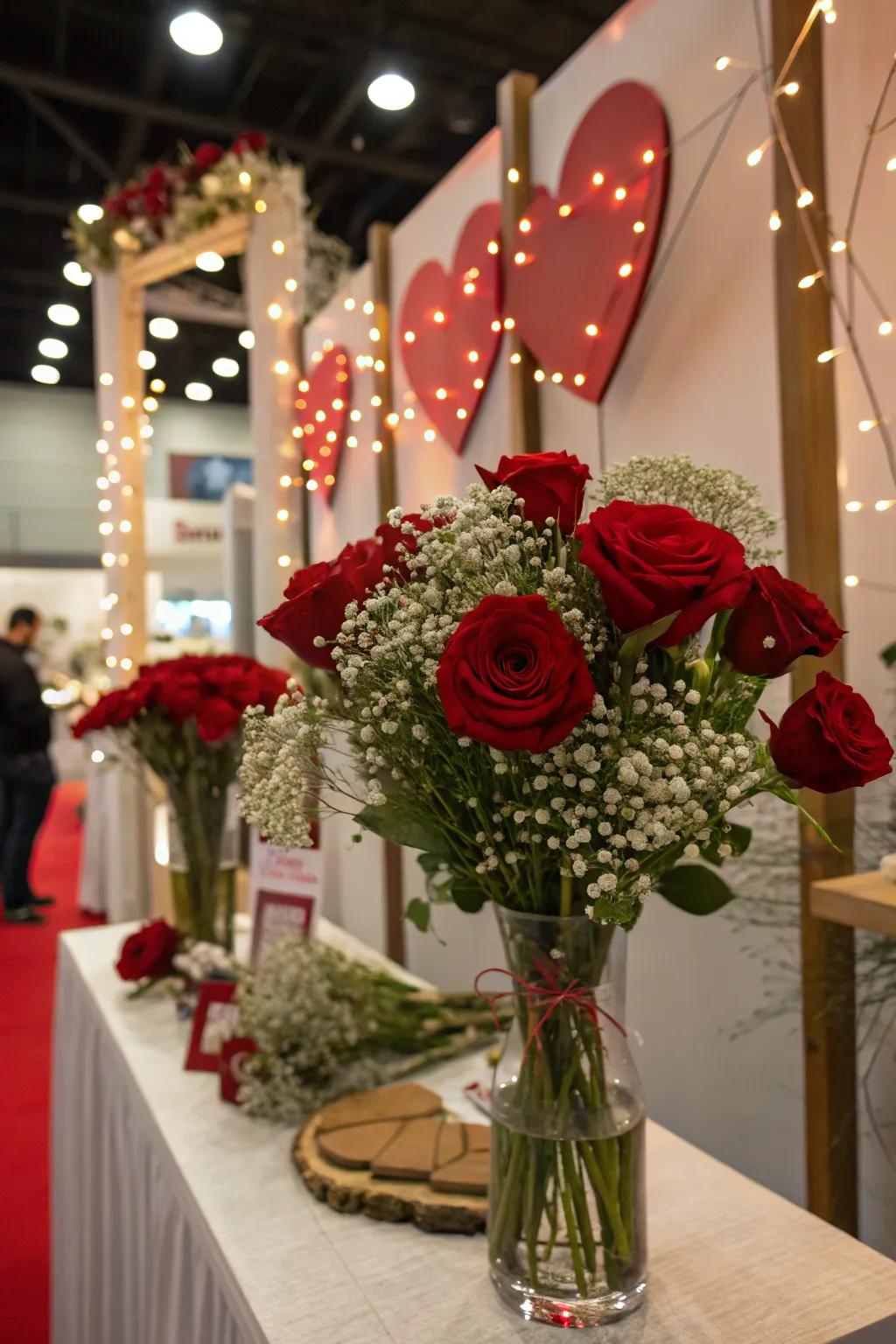 Sophisticated flower arrangements add elegance.