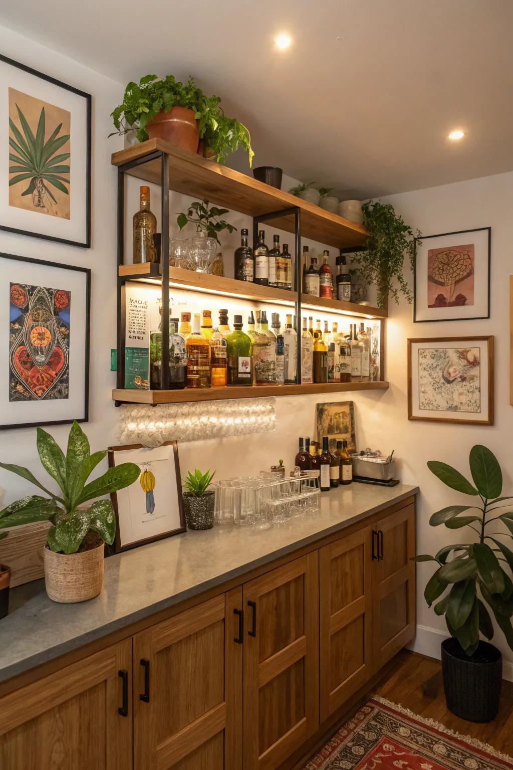 Decorative accents make your bar uniquely yours.