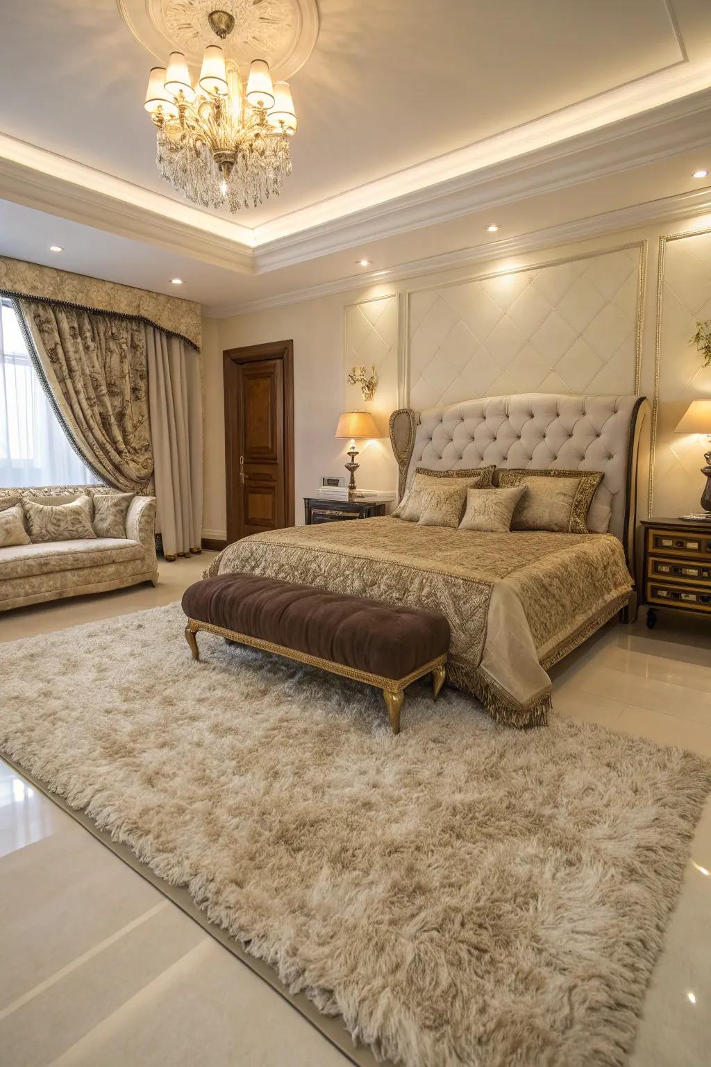 Plush rugs add a sense of luxury to a space.