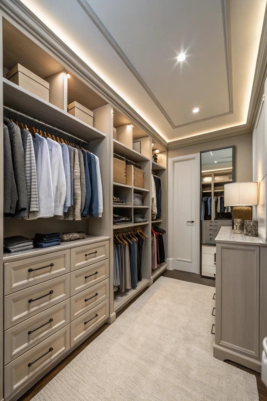 Walk-in closets designed for the best storage experience.
