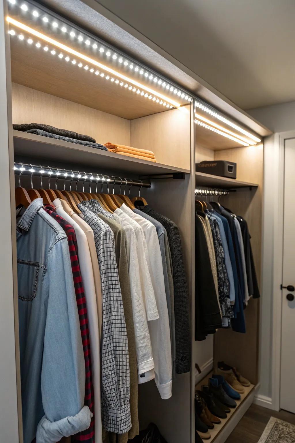 Transform your closet using thoughtful lighting.