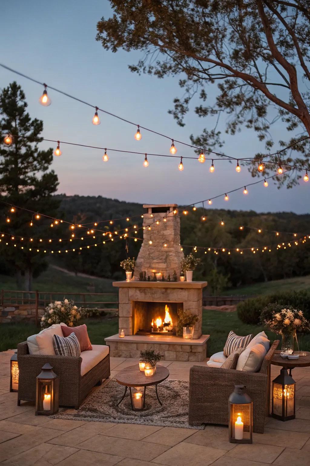 Enhance your fireplace area with enchanting ambient lighting.