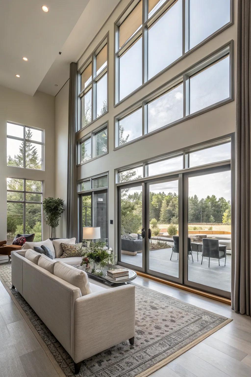 Metallic trim adds a hint of luxury to every window.