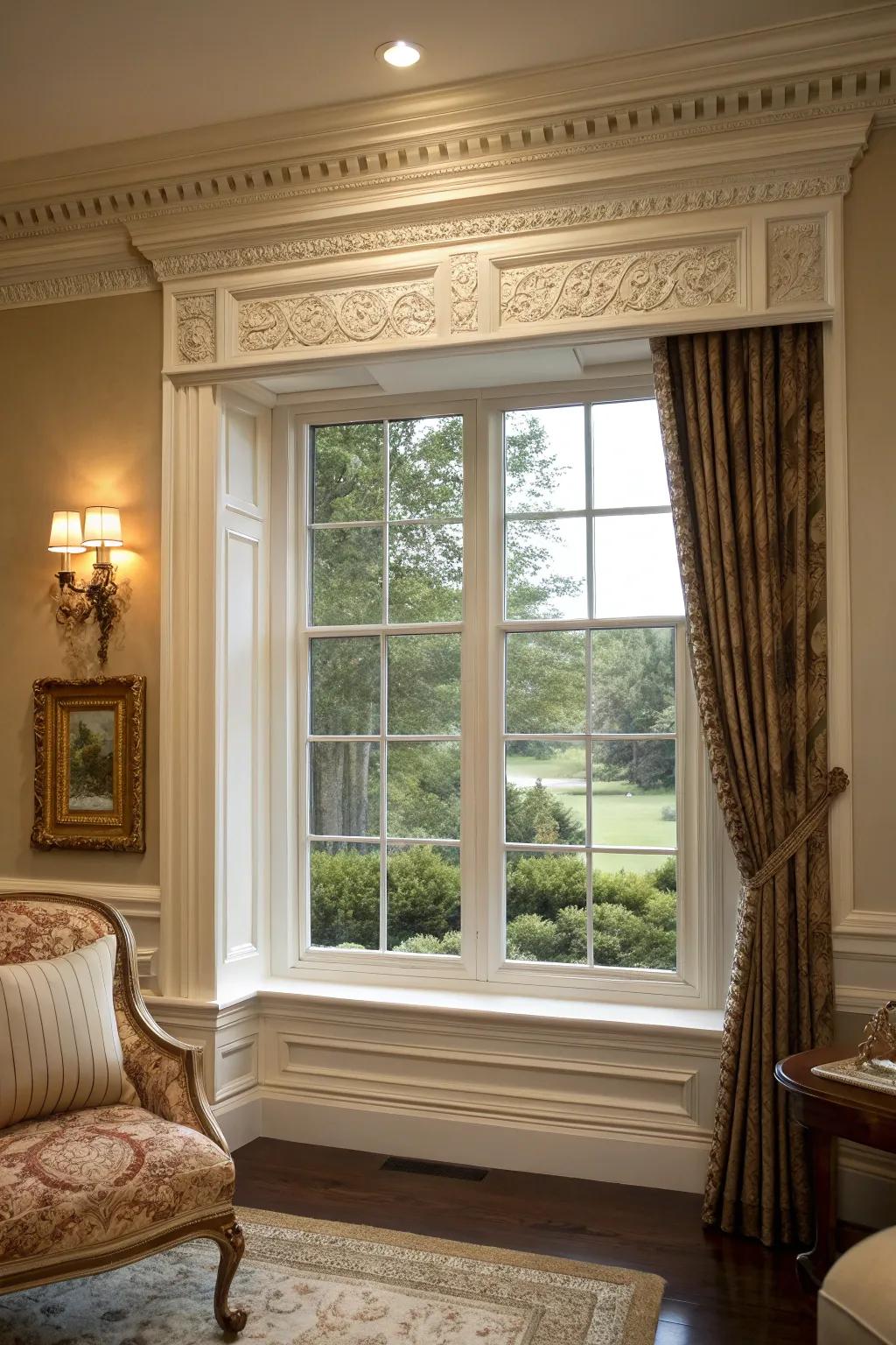 Crown molding introduces refinement to your window trim.