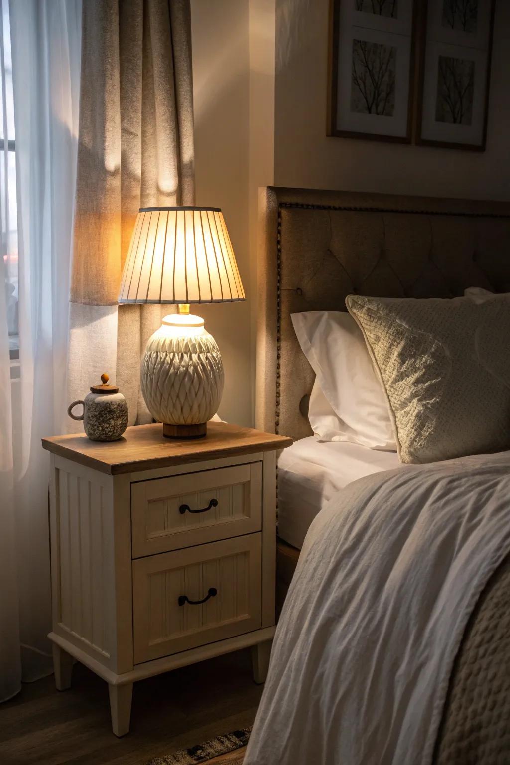 Cultivate a soothing atmosphere with soft, gentle lighting.
