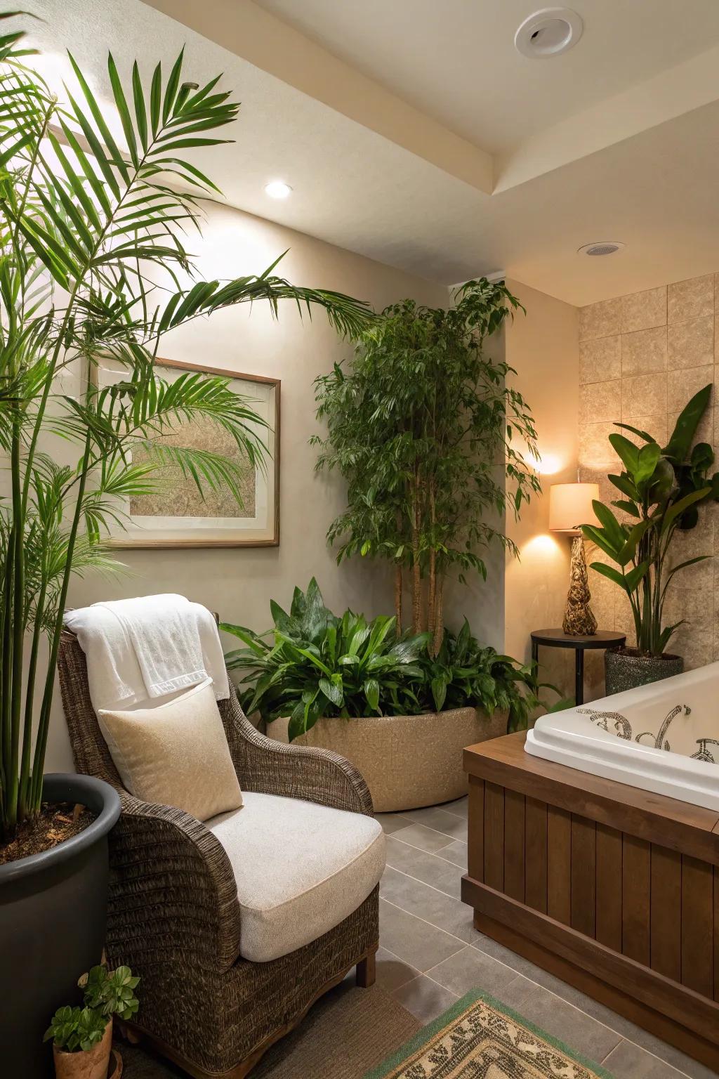 Plants bring a revitalizing and organic flair to your spa bed space.