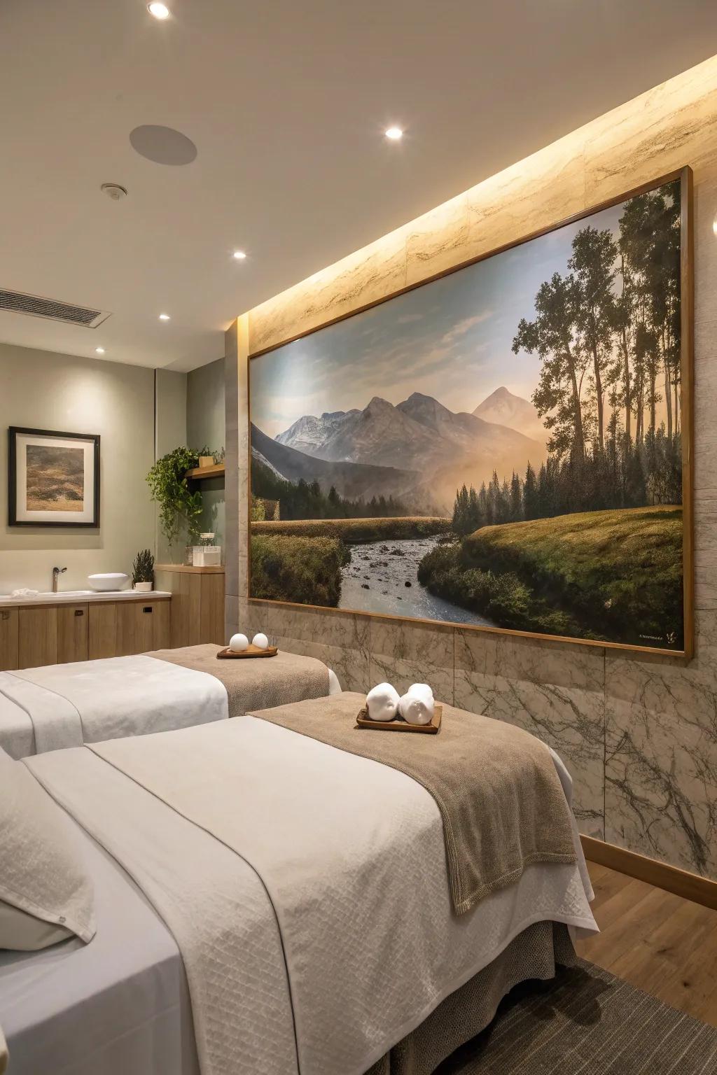 Soothing wall decor adds a personal and calming touch to your space.