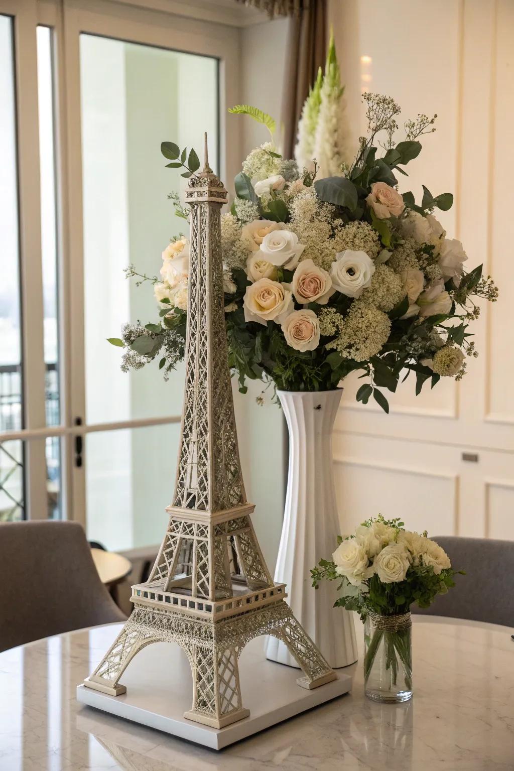 Monochromatic centerpieces for a sleek, modern look.