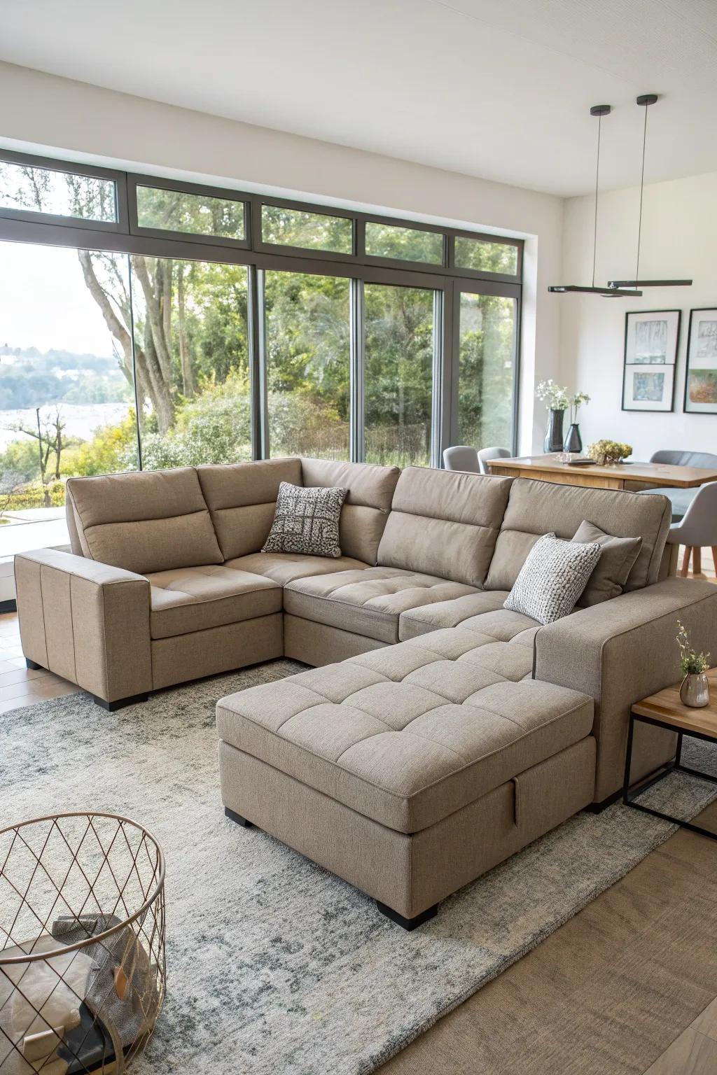 Versatile furniture offers both style and functionality.