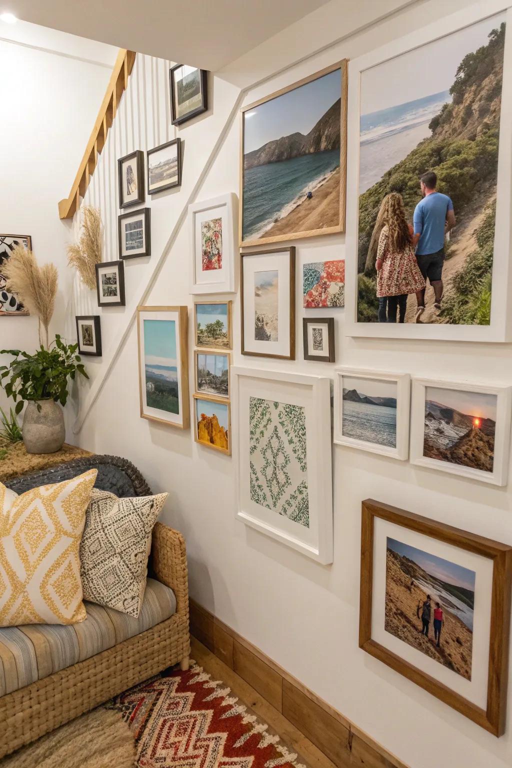 A gallery wall showcases personality and stories.
