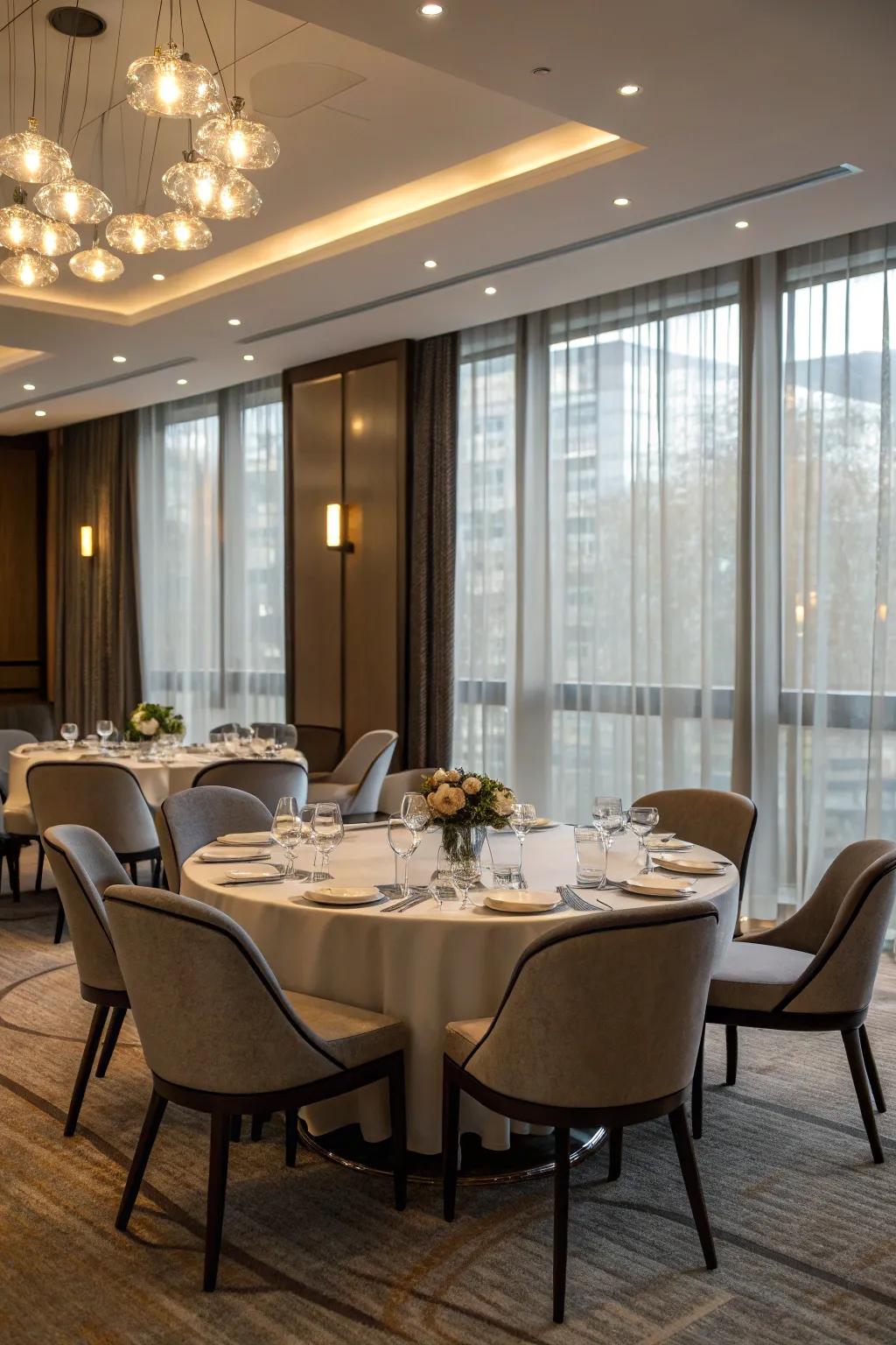 Gala seating promotes social connection.