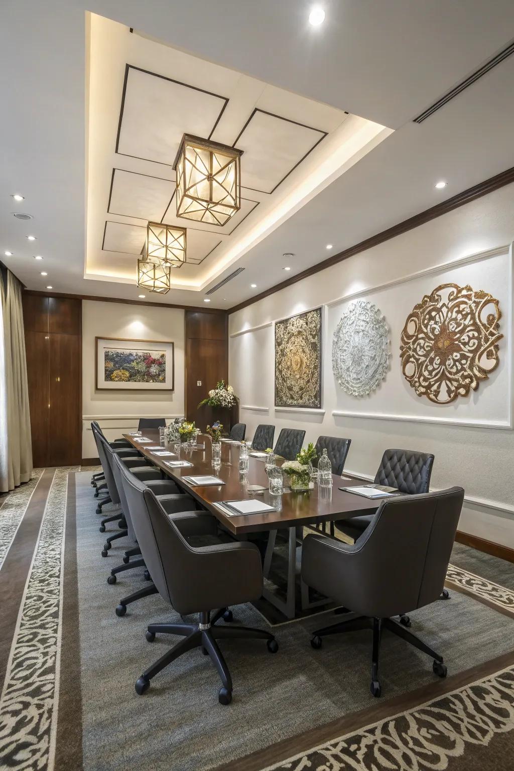 V-shape seating highlights focus and connection.