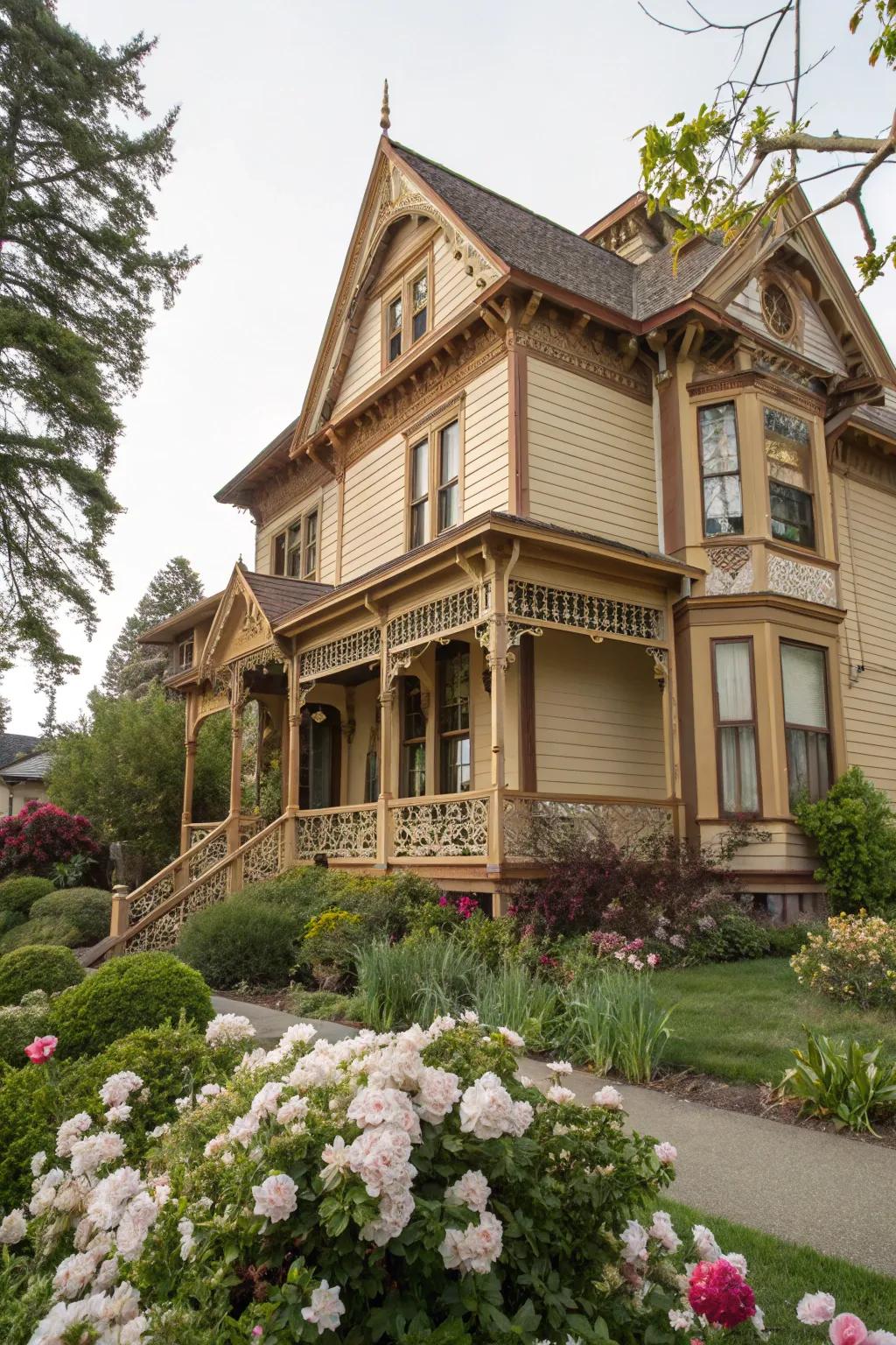 Warm beige shades add to the cozy charm of Victorian houses.