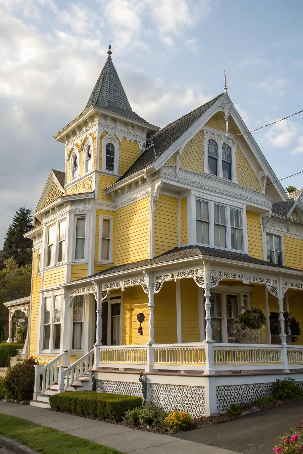 Sunflower yellow brings warmth and charm to Victorian houses.