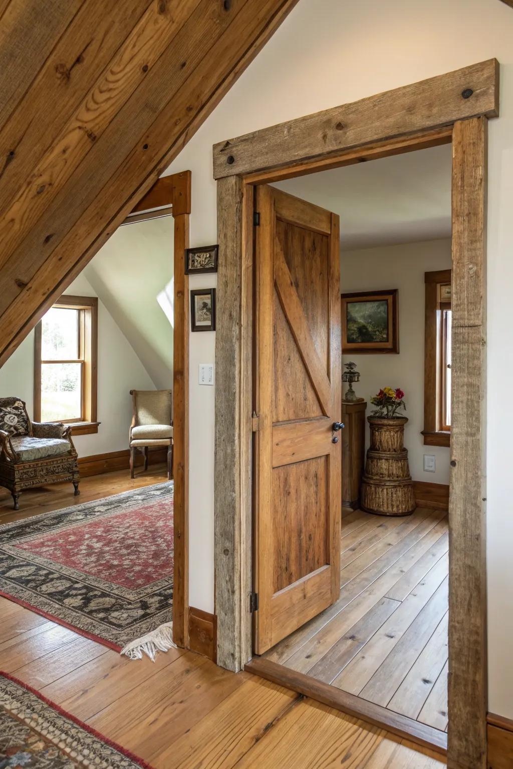 Warm wood trim creates inviting atmosphere.