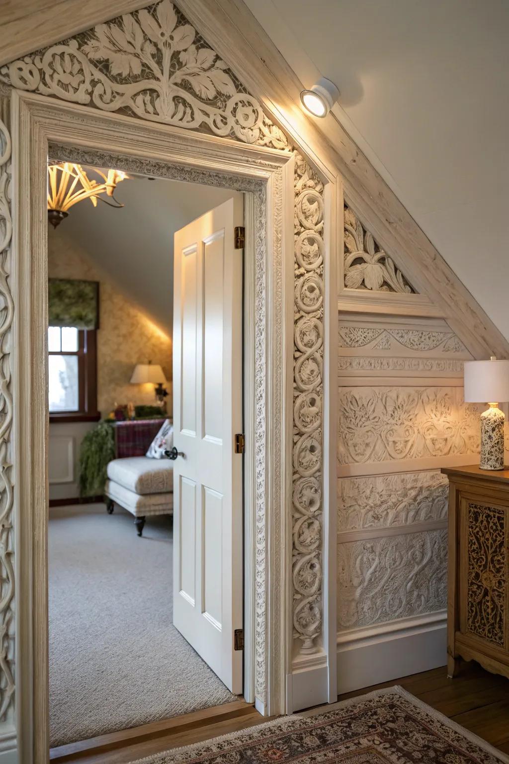 Artistic cutout trim offers a unique focal point.
