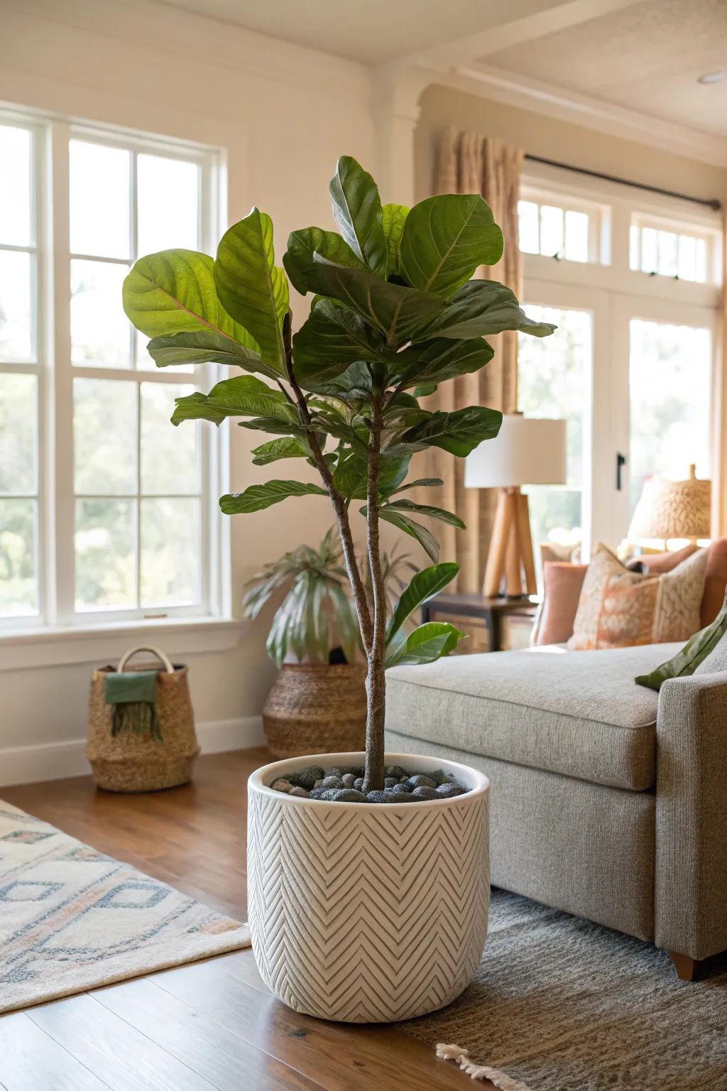 Invite the outdoors in with a statement plant.