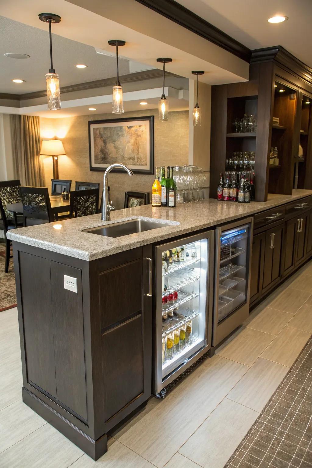Transform your kitchen bar with multifunctional features.