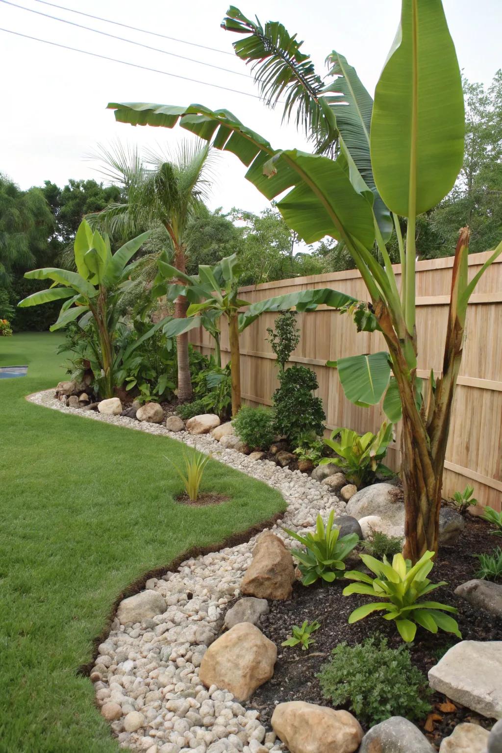 Invoke tranquility with feng shui-inspired banana tree placement.