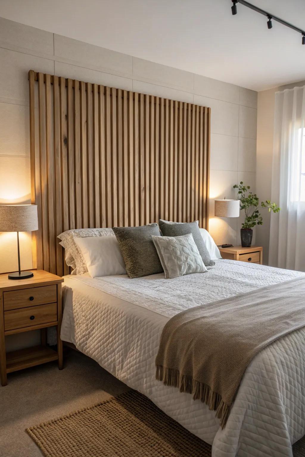 Off-center vertical slats offer an artistic twist on classic designs.