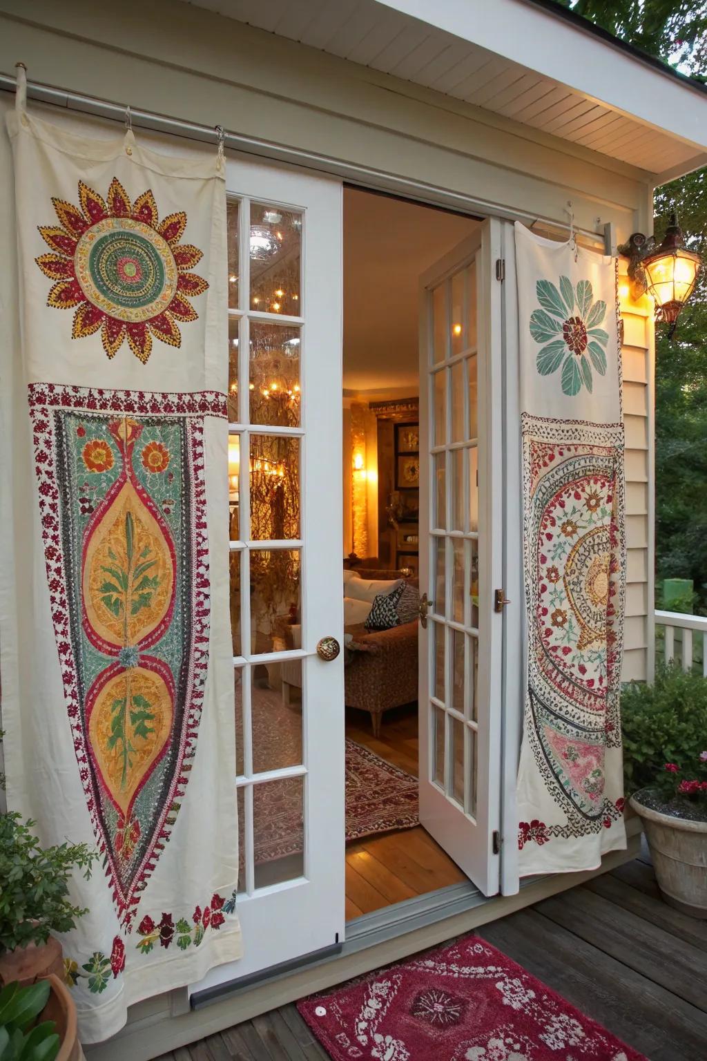 Custom fabric covers offer a unique and adaptable solution for French doors.