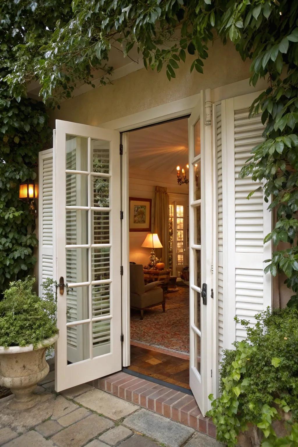 Plantation shutters offer timeless elegance and versatile light control.