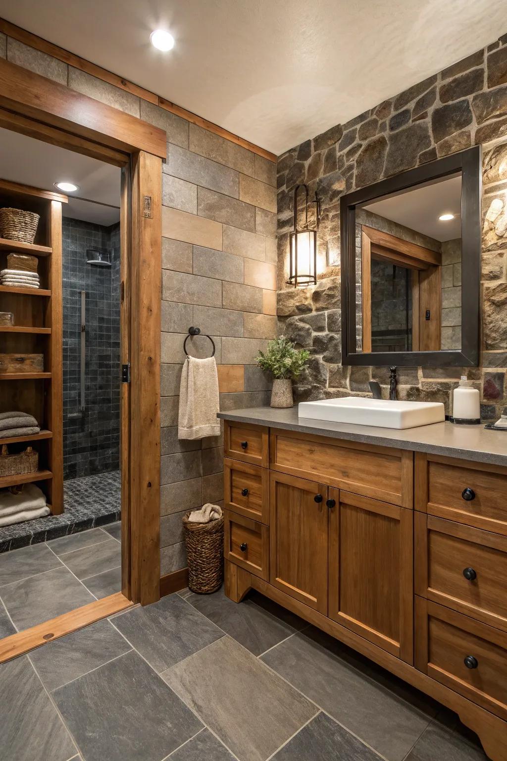 Textures add depth and interest to your restroom design.