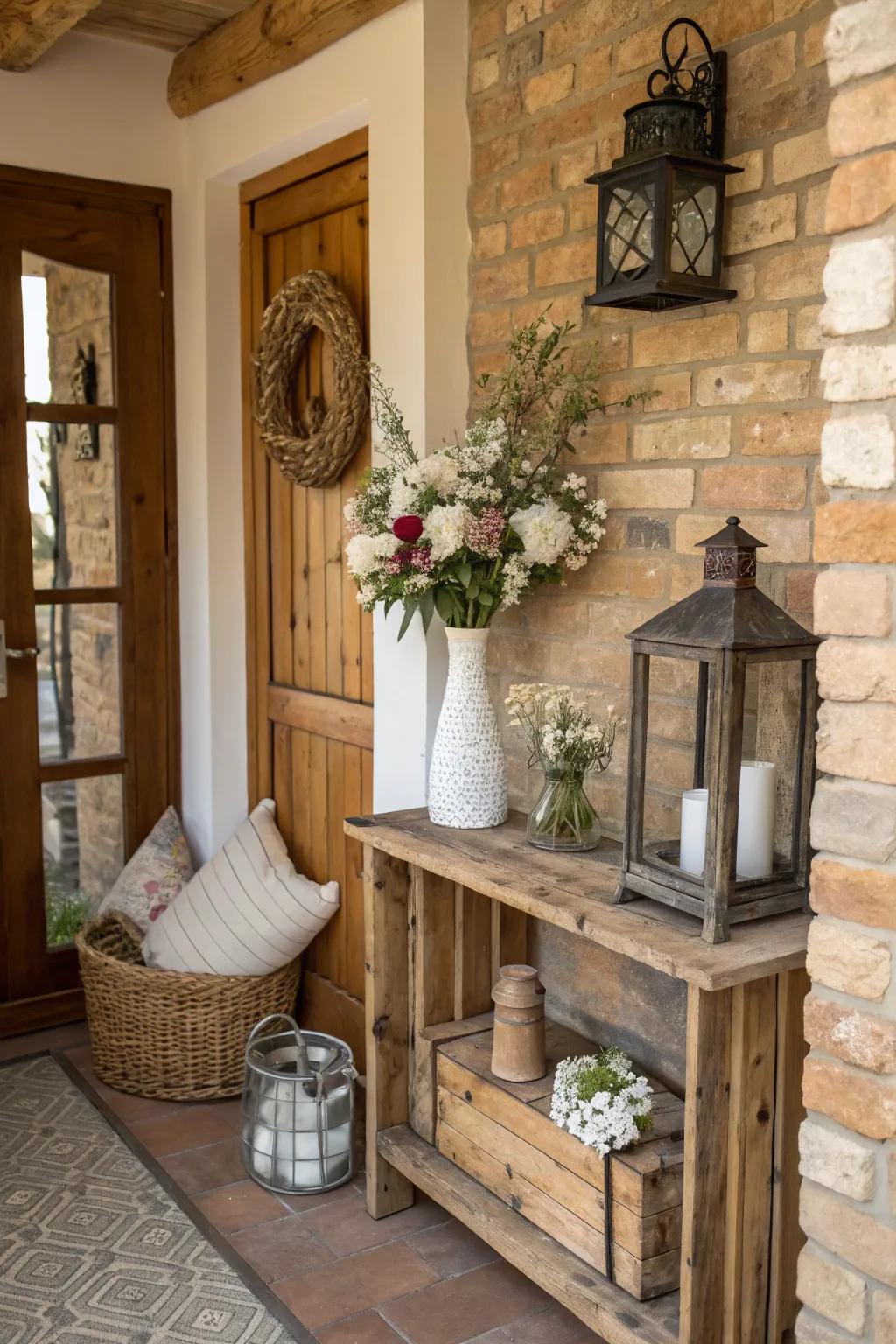 A countryside theme bestows a cohesive and charming sensation to this alcove.