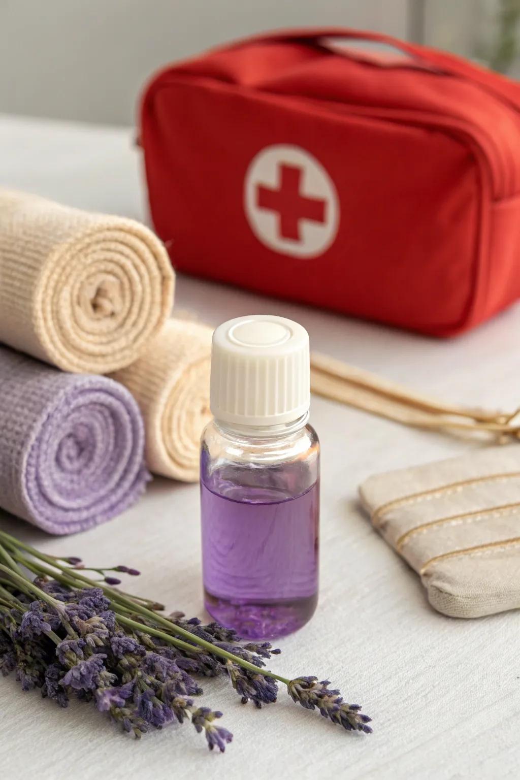 Utilize lavender oil for minor first aid needs.