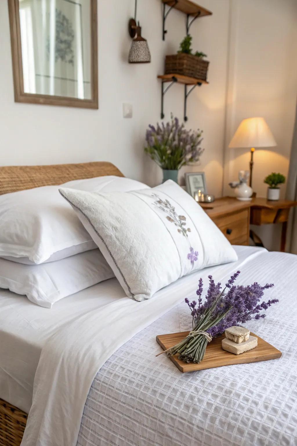 Improve your bedtime routine with a calming lavender pouch.