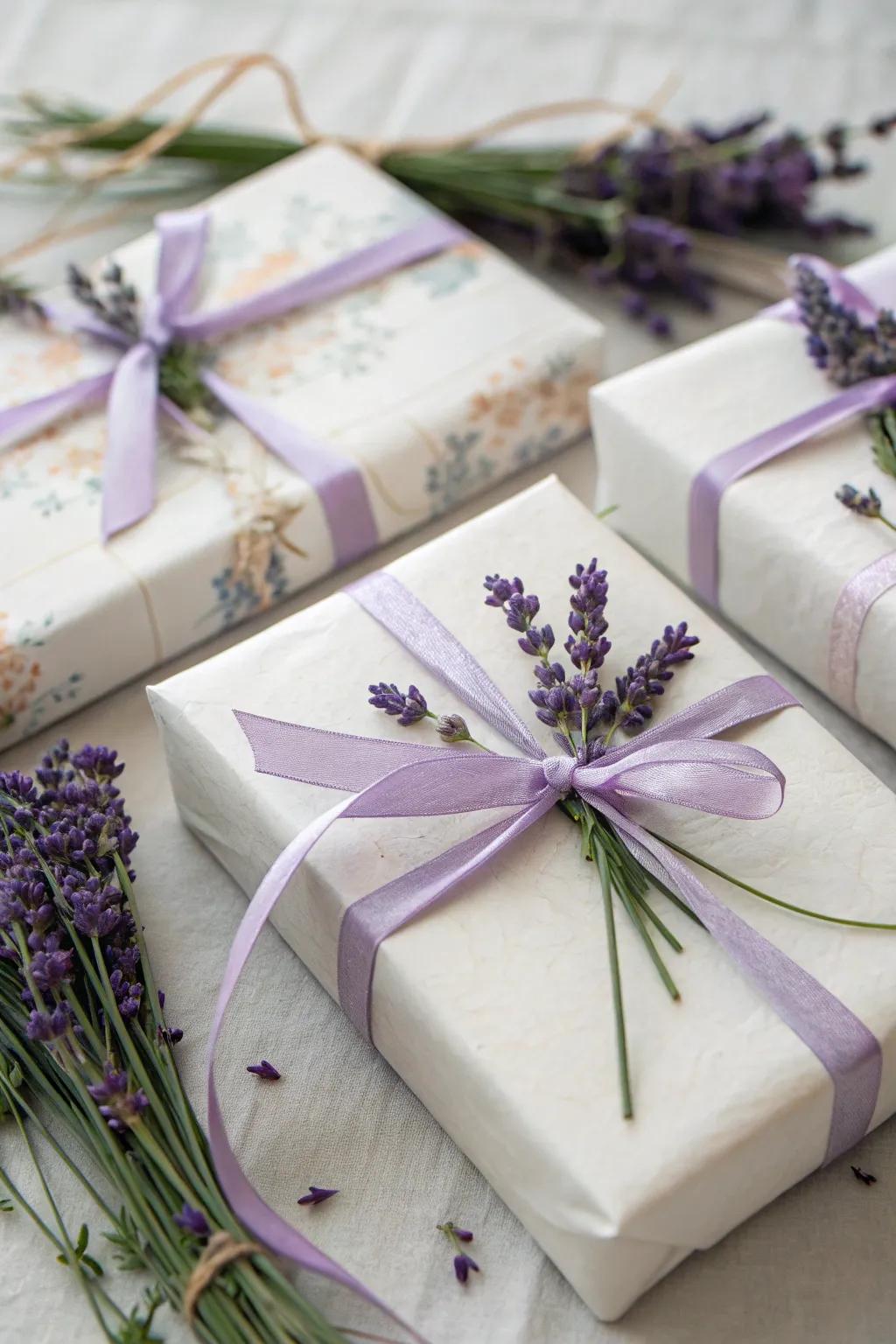 Elevate your gifts with lavender decor.