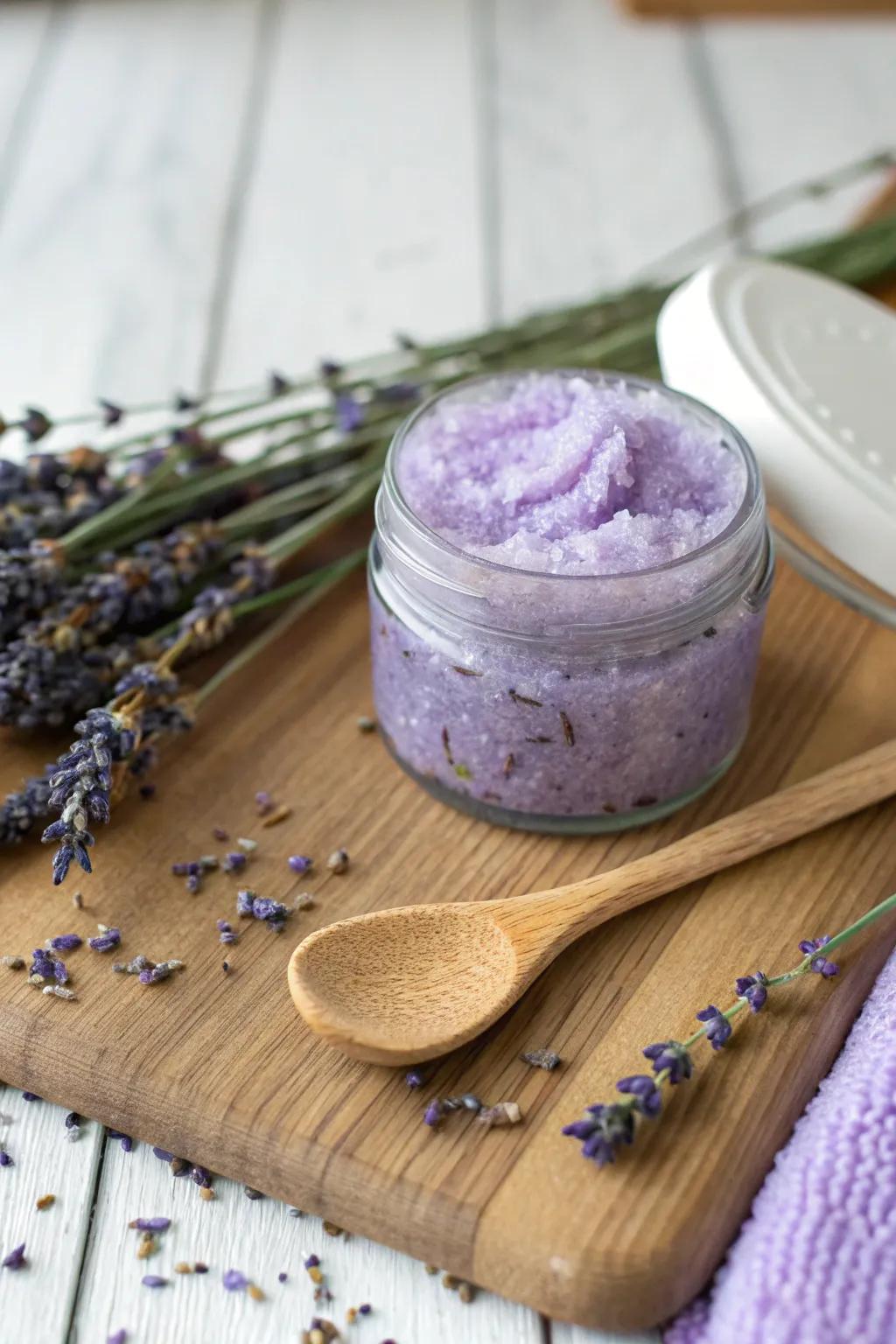 Treat your skin with a revitalizing lavender polishing blend.