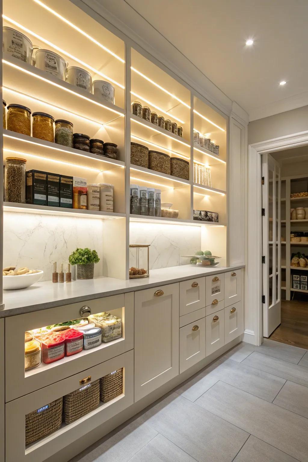 Great lighting can completely transform your pantry.